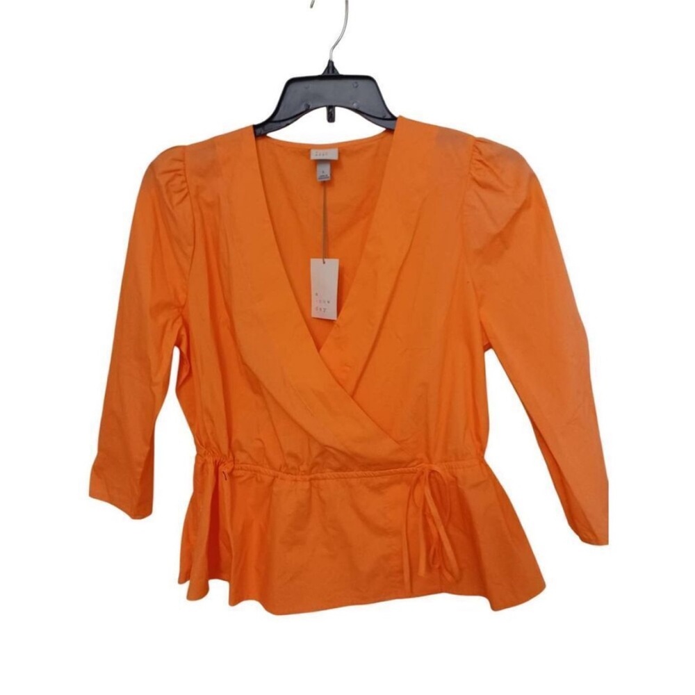 A New Day Top 3/4 Sleeve Color Orange Size Large. New with tags
